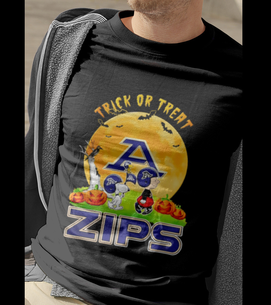 Akron Zips Peanuts Trick Or Treat Halloween Abbey Road 2026 T-Shirt