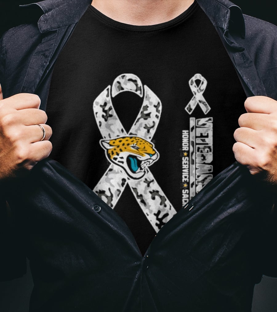 Jacksonville Jaguars Veterans Day 2026 Honor Service Sacrifice Camouflage Ribbon T-Shirt