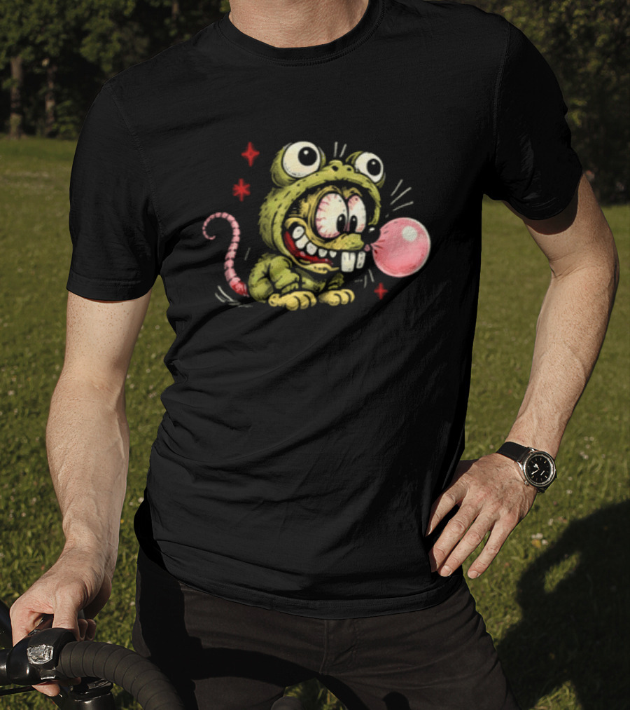 Baby Rat Fink Frog Christmas Oops My Bad Bubble Trouble Fun For Rat Fink Lovers T-Shirt
