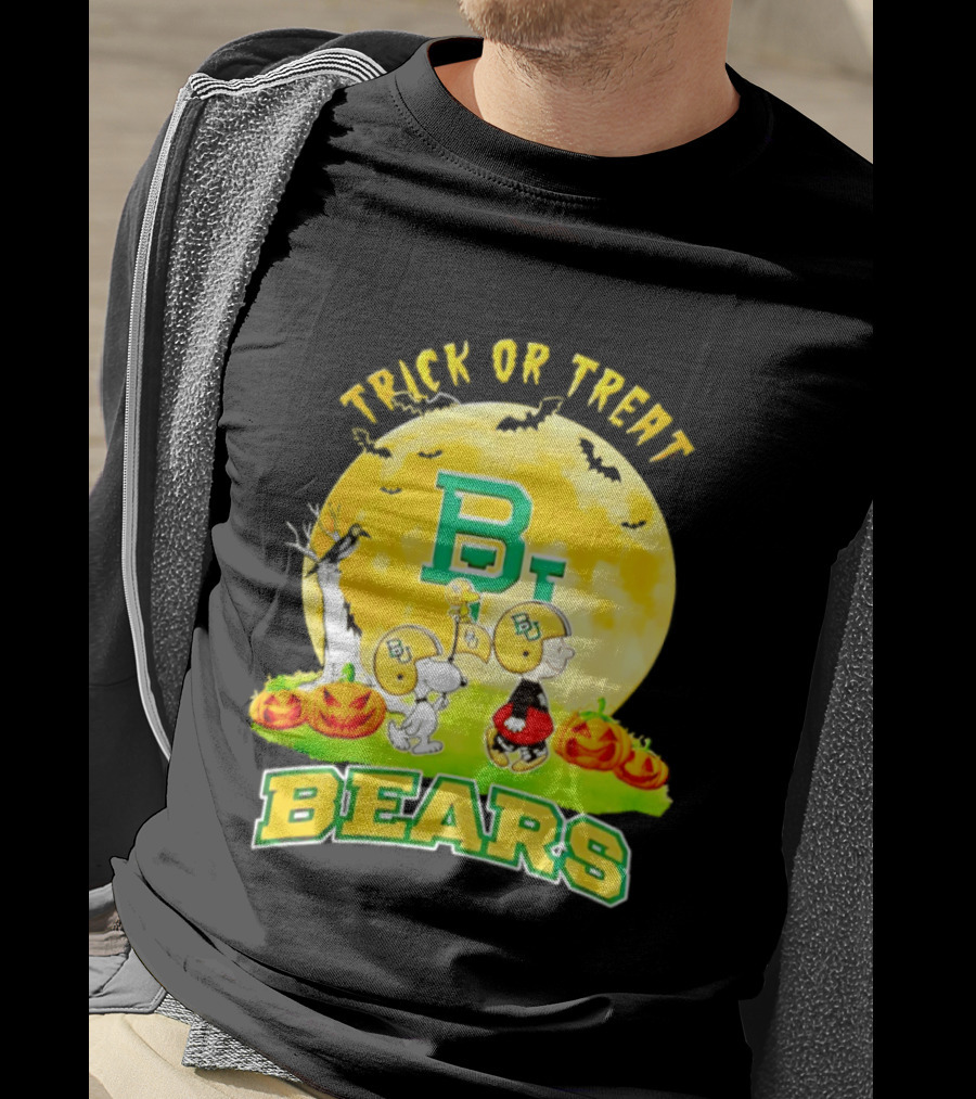 Baylor Bears Peanuts Trick Or Treat Halloween Football Helmets Pumpkins 2026 T-Shirt
