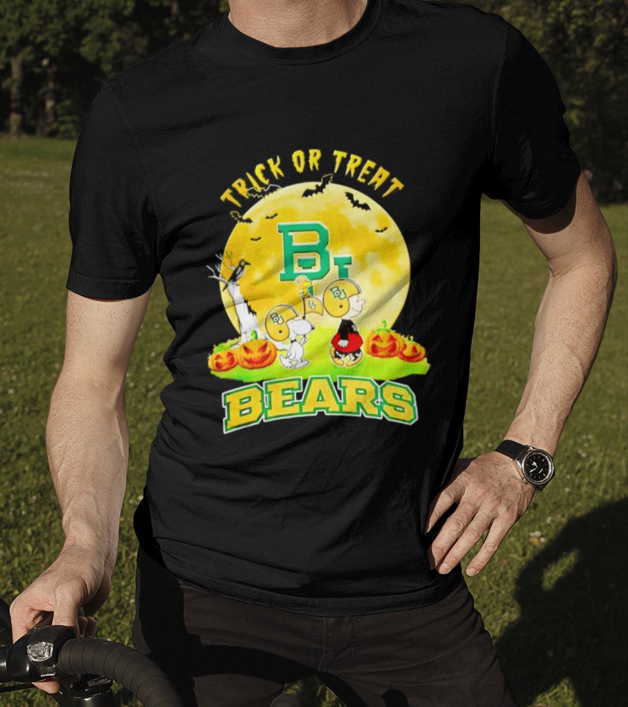 Baylor Bears Peanuts Trick Or Treat Halloween Football Helmets Pumpkins 2026 T-Shirt