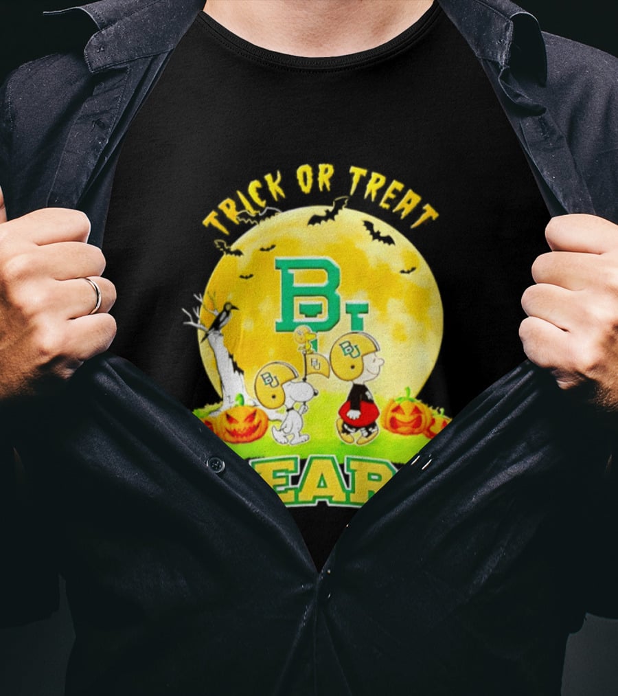Baylor Bears Peanuts Trick Or Treat Halloween Football Helmets Pumpkins 2026 T-Shirt