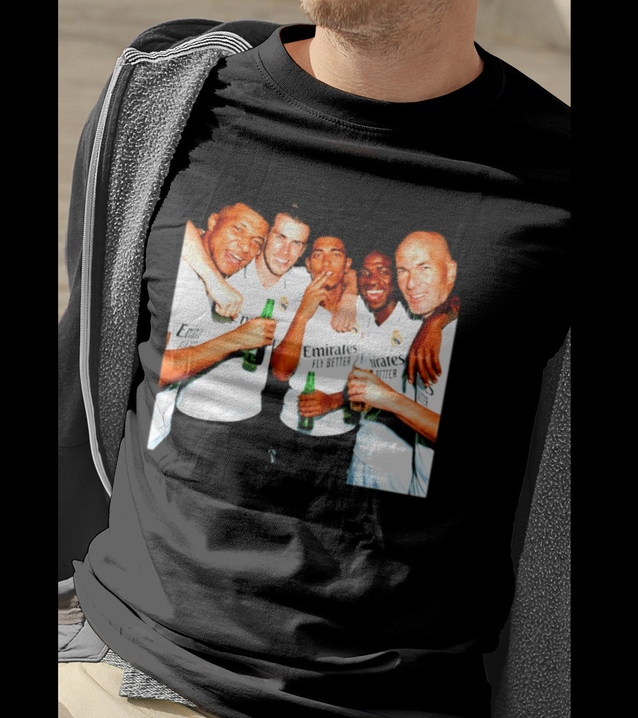Real Madrid FC Mbappé Bale Bellingham Vinícius Zidane Middle Finger Beer Smoking T-Shirt
