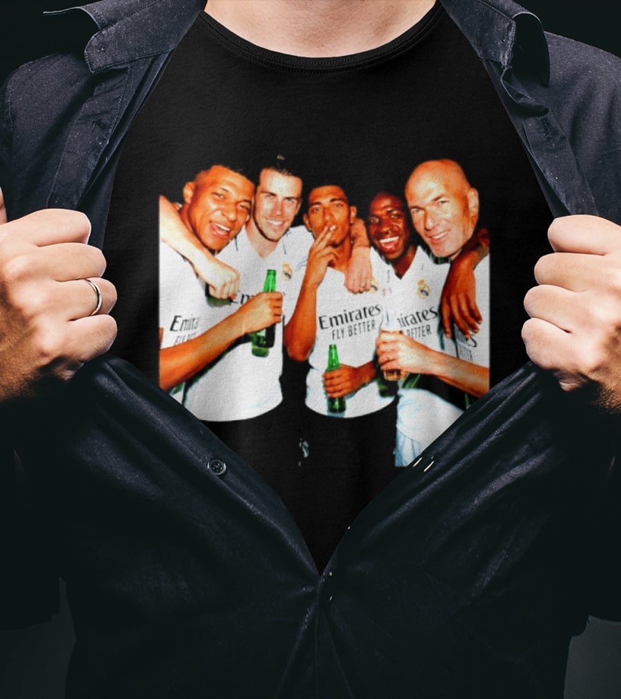 Real Madrid FC Mbappé Bale Bellingham Vinícius Zidane Middle Finger Beer Smoking T-Shirt
