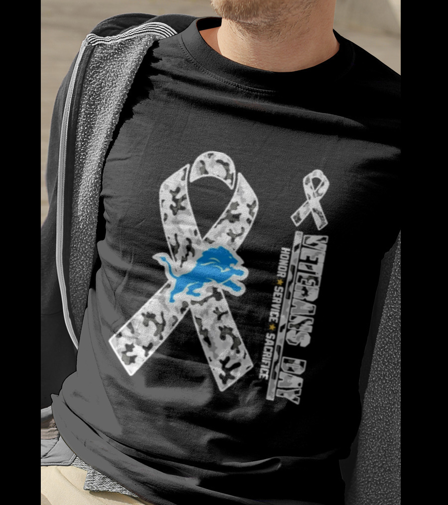 Detroit Lions Veterans Day Honor Service Sacrifice 2026 T-Shirt
