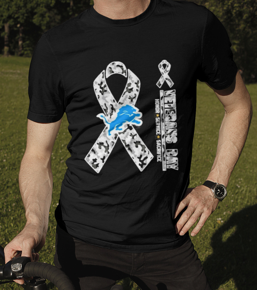 Detroit Lions Veterans Day Honor Service Sacrifice 2026 T-Shirt