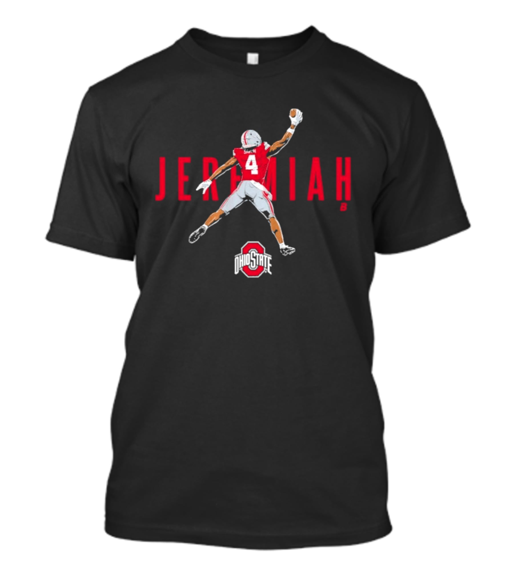 Ohio State Football Jeremiah 4 Player With Jumping Pose T-Shirt