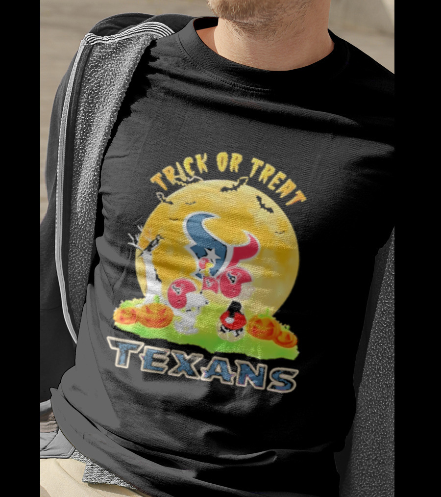 Trick Or Treat Houston Texans Peanuts Halloween Abbey Road 2026 T-Shirt
