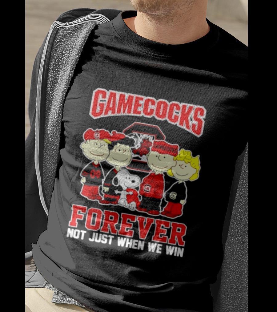 Peanuts And South Carolina Gamecocks Forever Not Just When We Win 2026 Football T-Shirt