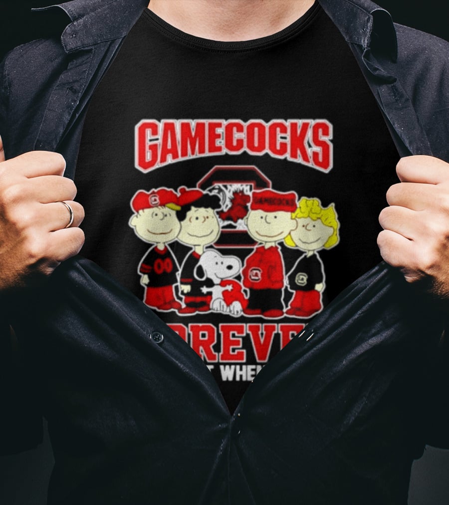 Peanuts And South Carolina Gamecocks Forever Not Just When We Win 2026 Football T-Shirt