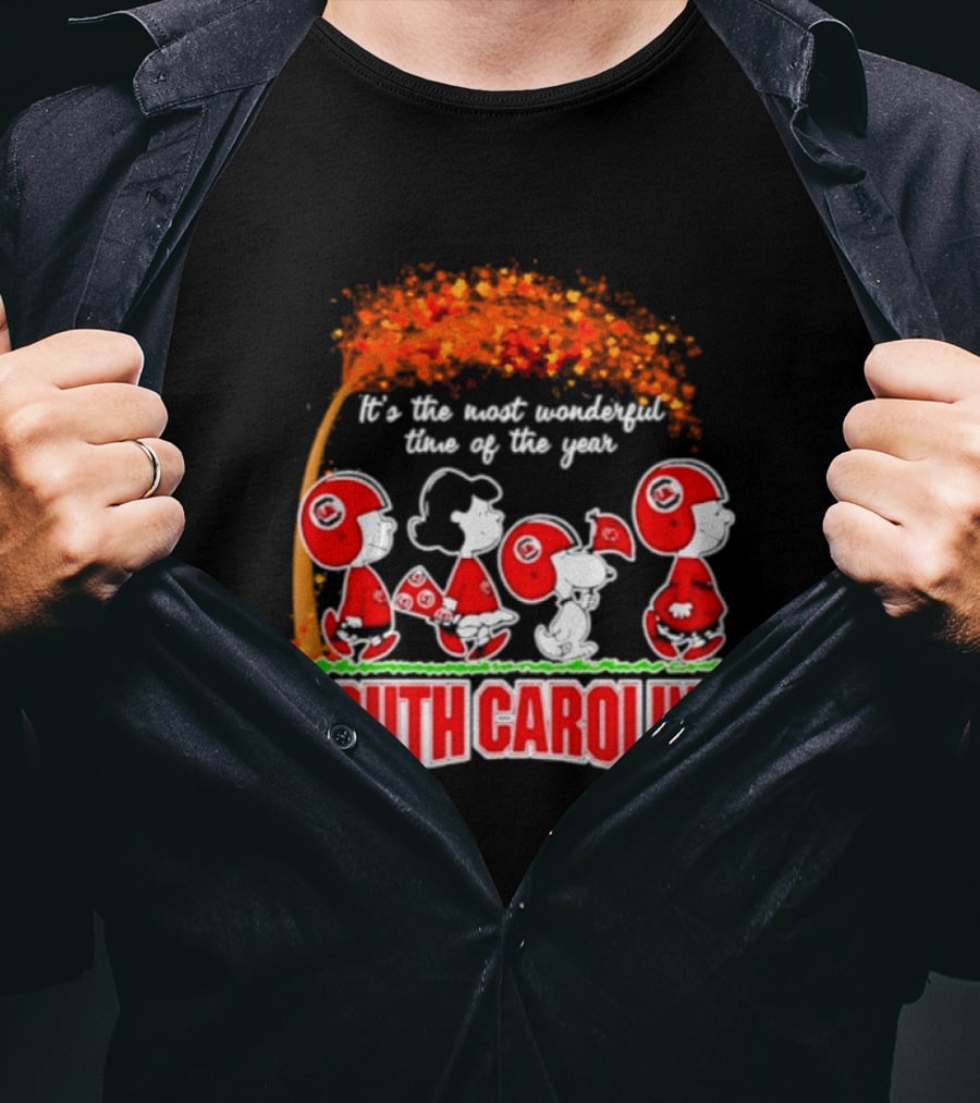 Peanuts South Carolina Gamecocks Most Wonderful Time Of The Year 2026 Football T-Shirt