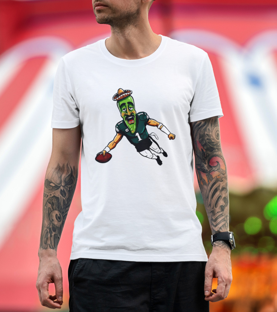 Jalen Hurts Jalapeno Philadelphia Eagles Cartoon Sombrero Football Player T-Shirt