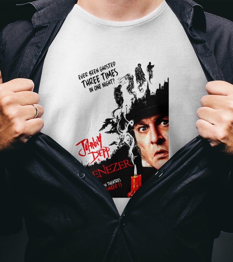 Johnny Depp Ebenezer Ghosted Three Times Movie In Theatres November 13 T-Shirt