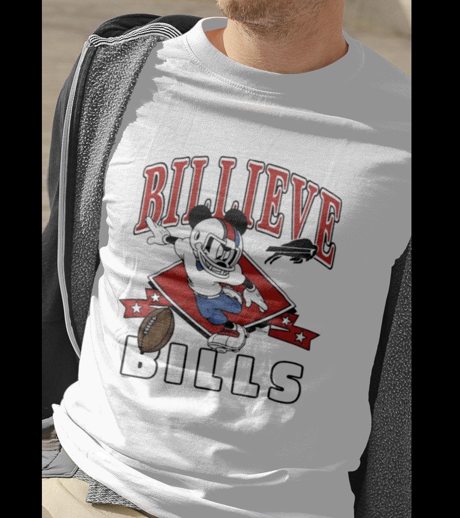 BILLIEVE Buffalo Bills Mickey Mouse Football T-Shirt