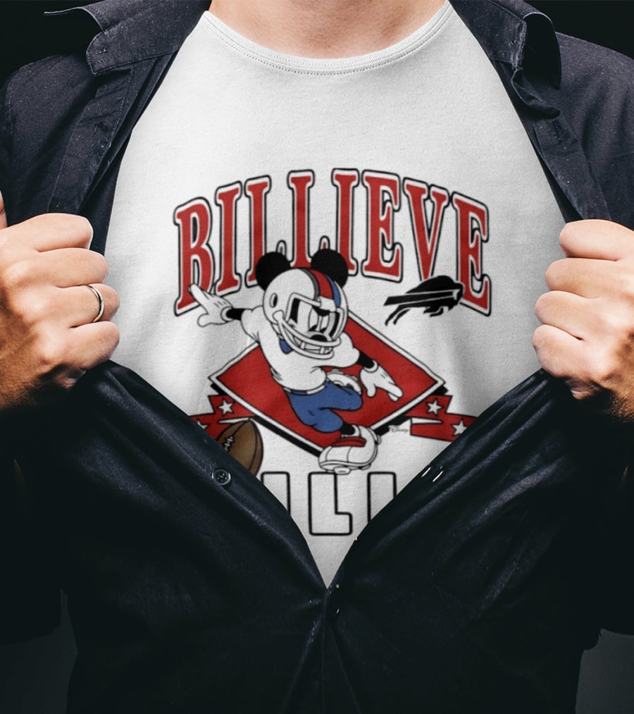BILLIEVE Buffalo Bills Mickey Mouse Football T-Shirt
