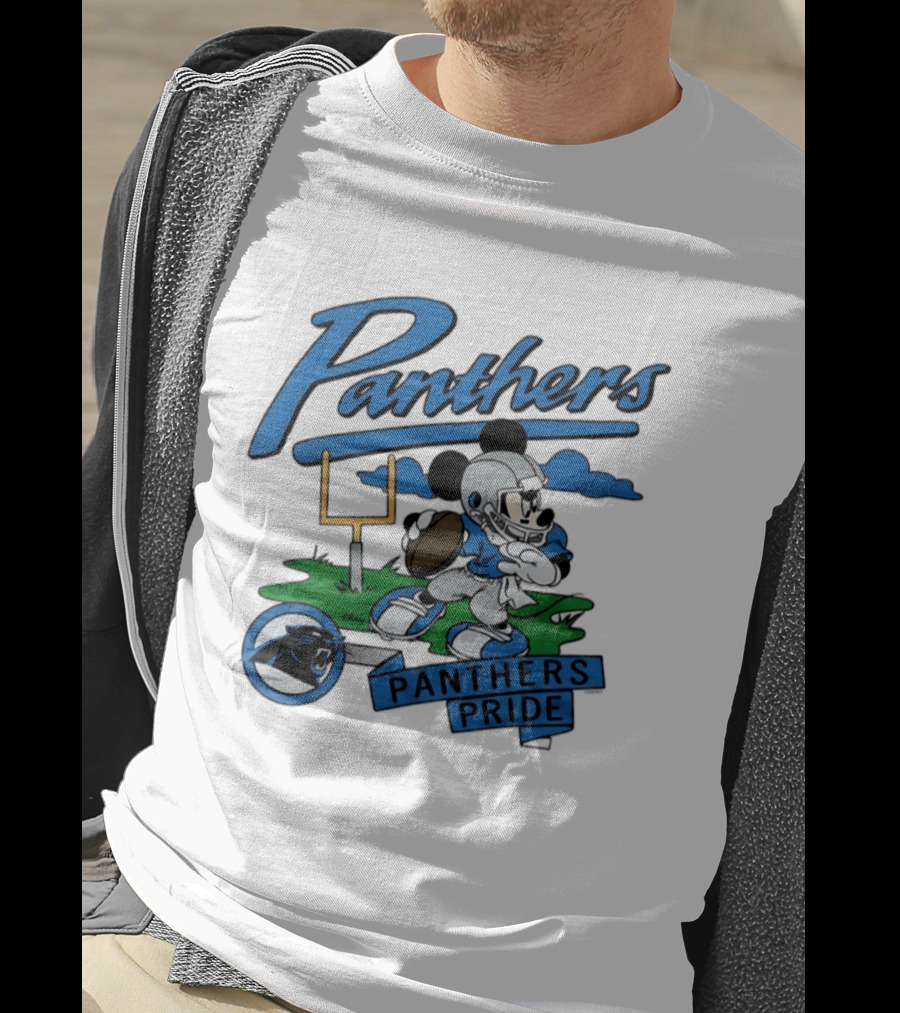 Panthers Pride Mickey Mouse Football Carolina Panthers Disney Collaboration T-Shirt
