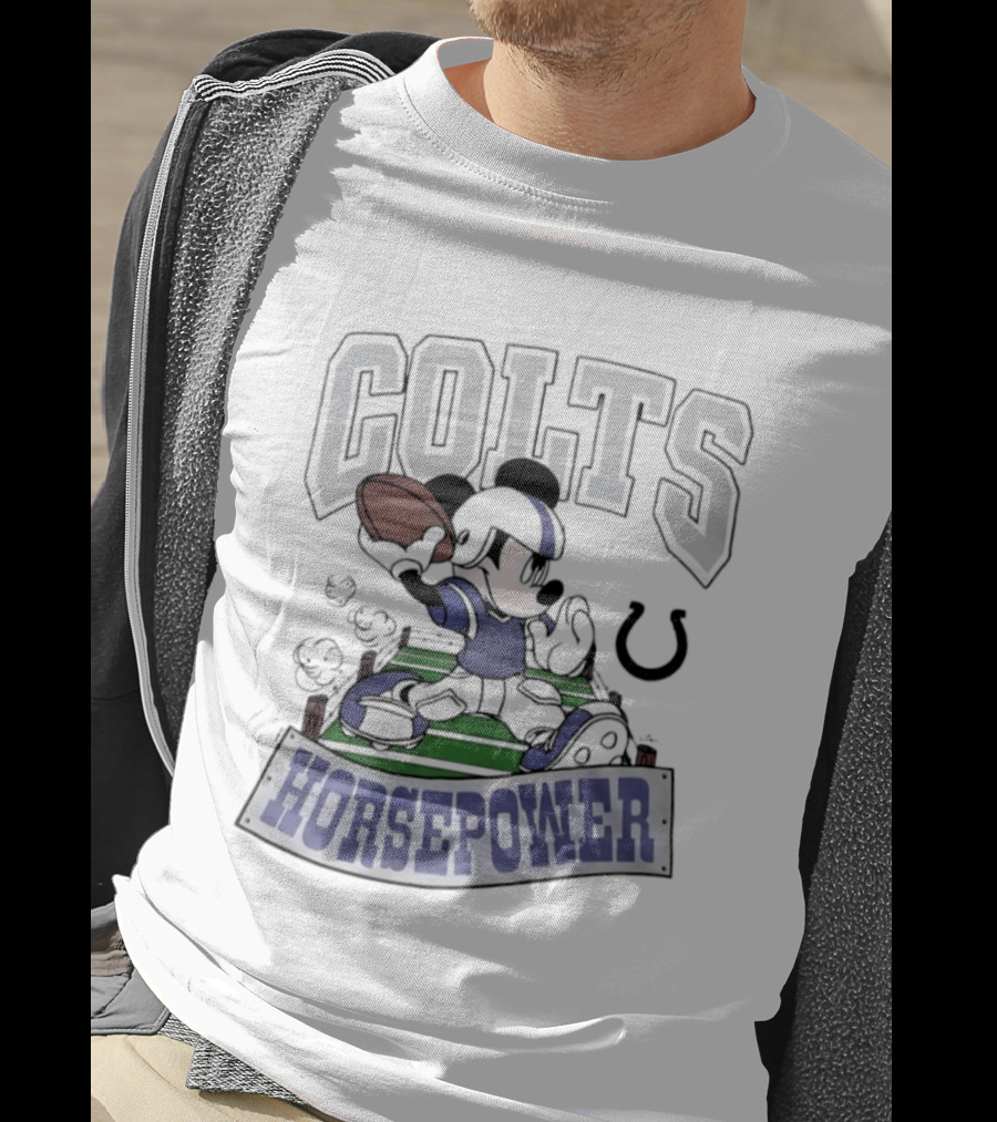Mickey Mouse Colts Horsepower 2026 Football Disney X Indianapolis Collaboration T-Shirt