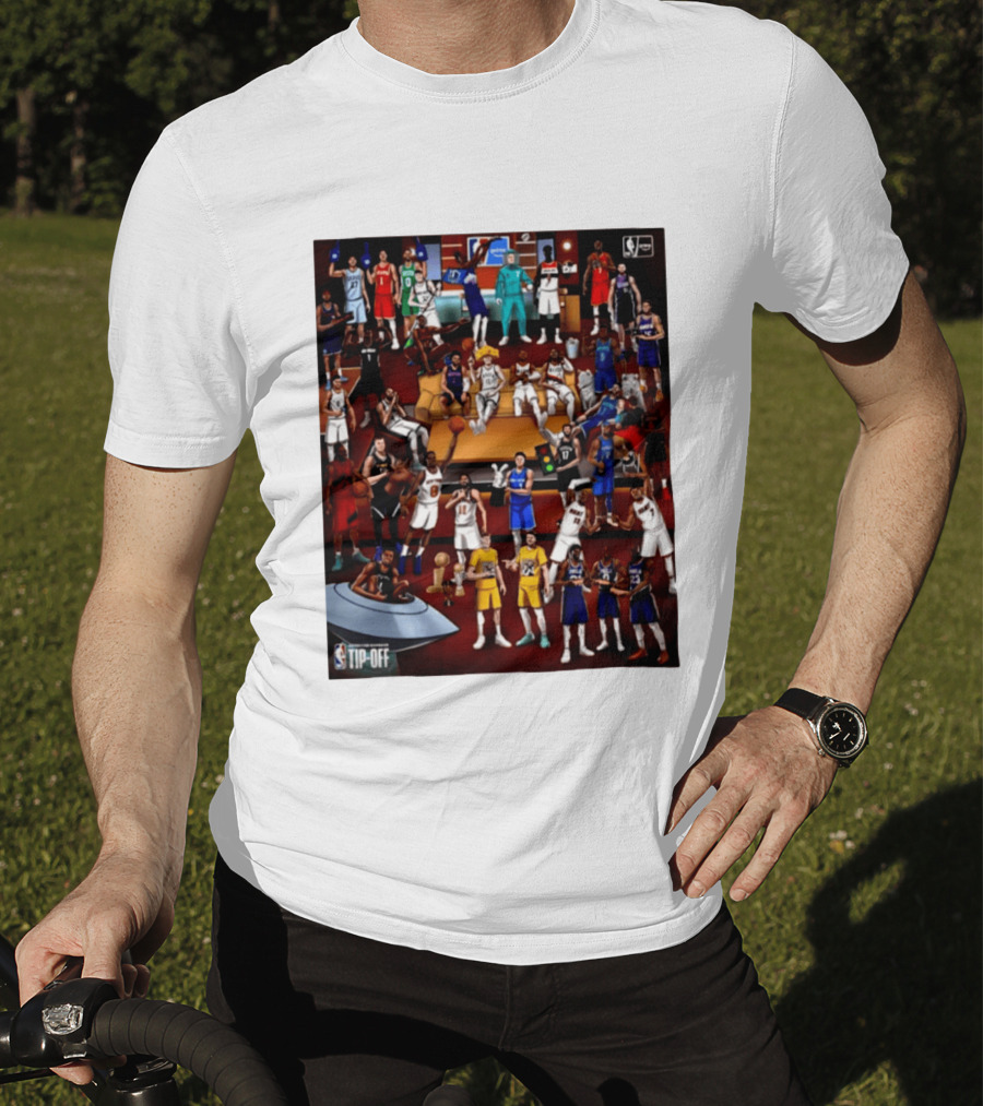 NBA 2026 2027 Season Tip Off Cartoon Players All Stars T-Shirt