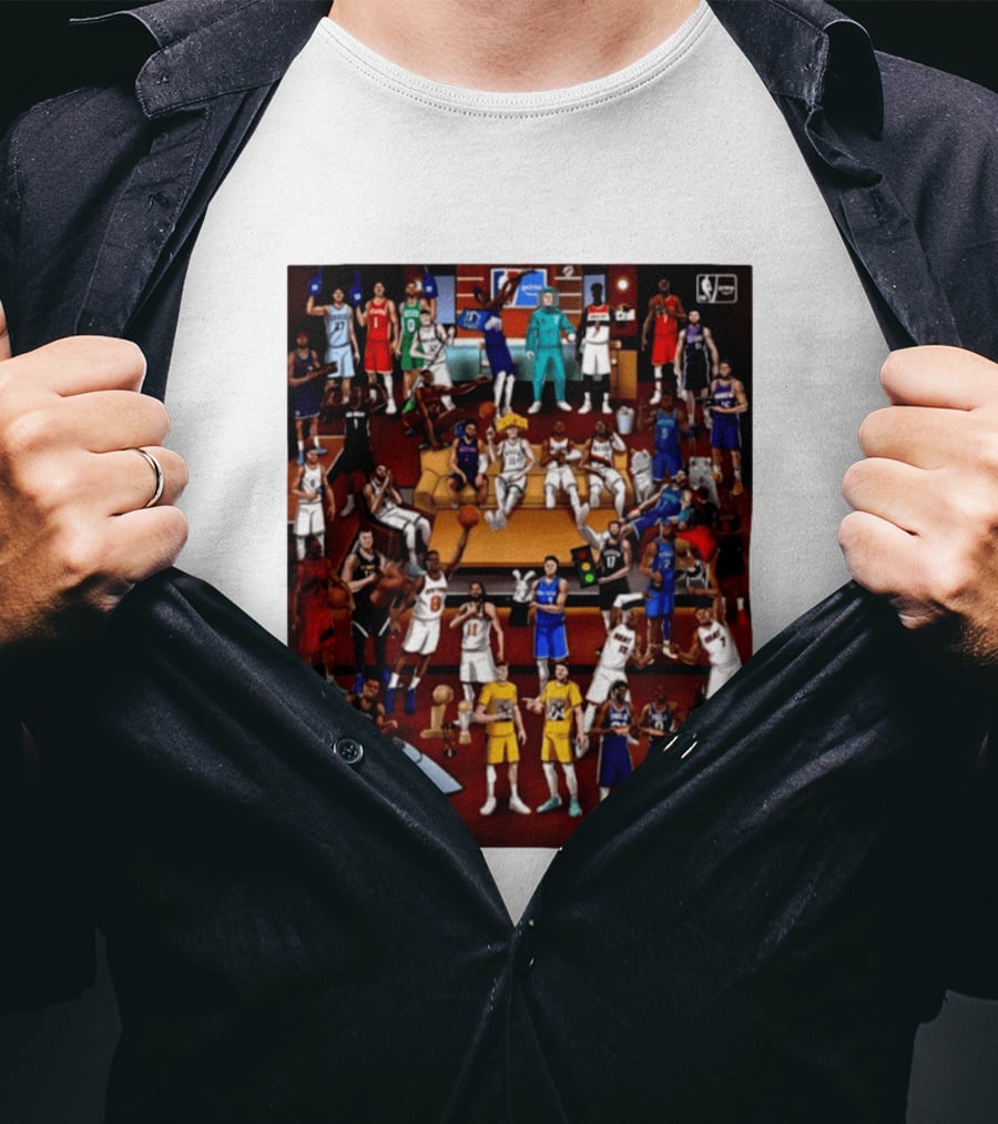 NBA 2026 2027 Season Tip Off Cartoon Players All Stars T-Shirt