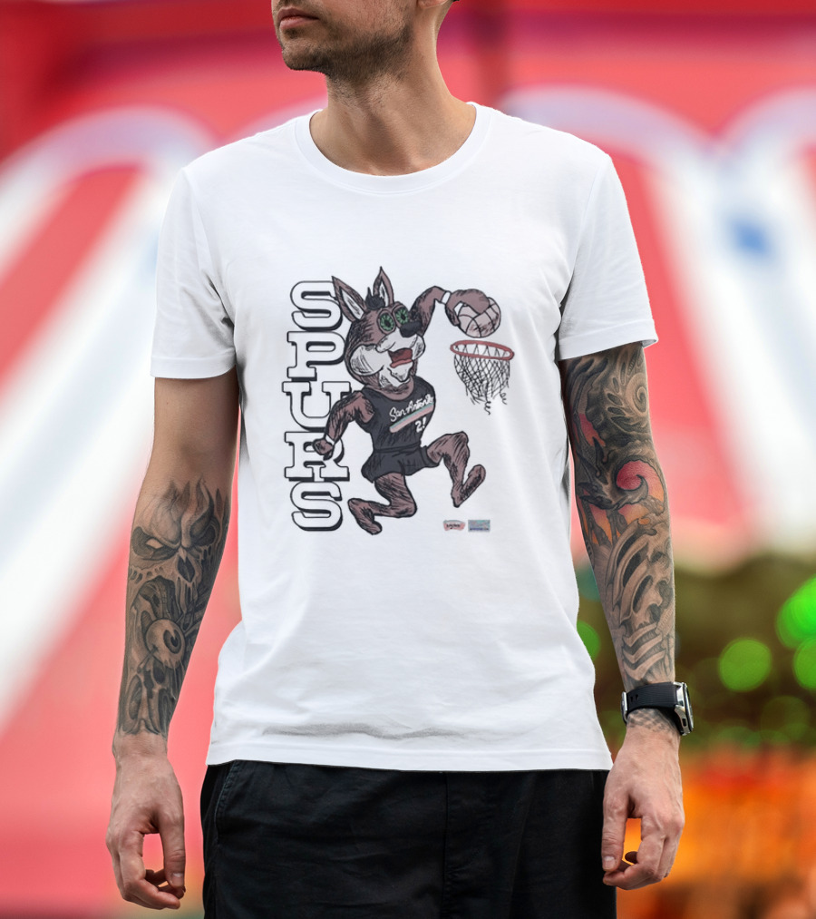 San Antonio Spurs Basketball Mascot Dunking T-Shirt