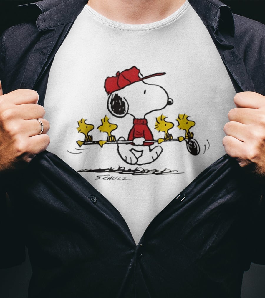 Snoopy And Woodstock Caddie Golfing Peanuts Comic Charles Schulz T-Shirt