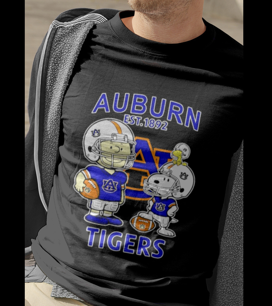 Auburn Tigers 1892 Football Snoopy Charlie Brown Woodstock T-Shirt