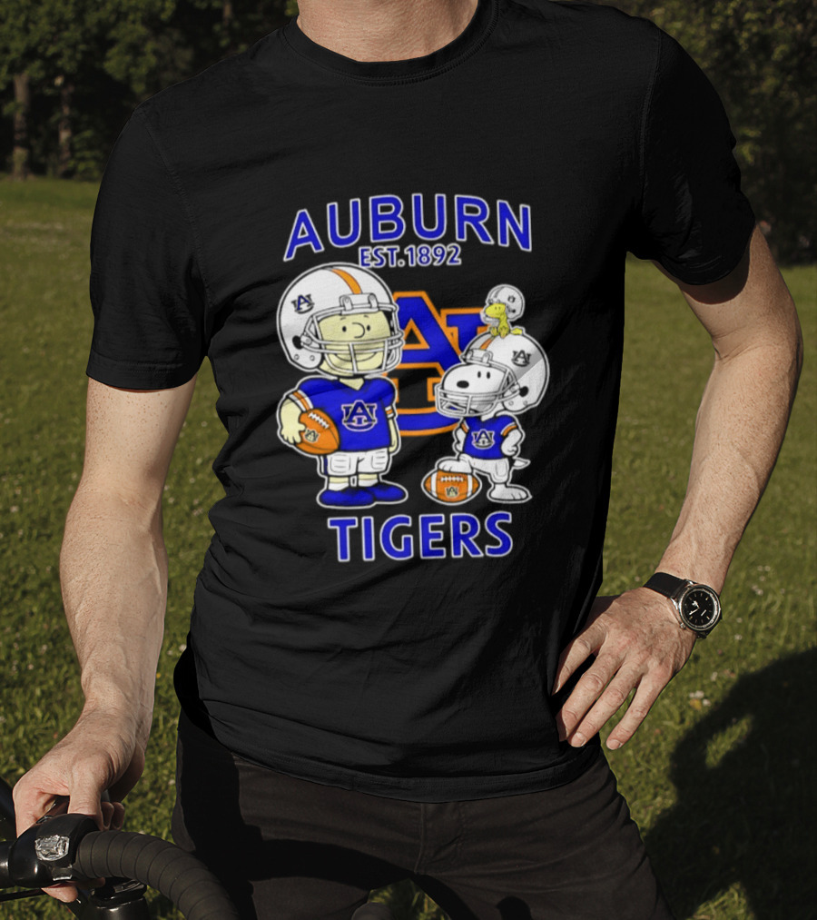 Auburn Tigers 1892 Football Snoopy Charlie Brown Woodstock T-Shirt