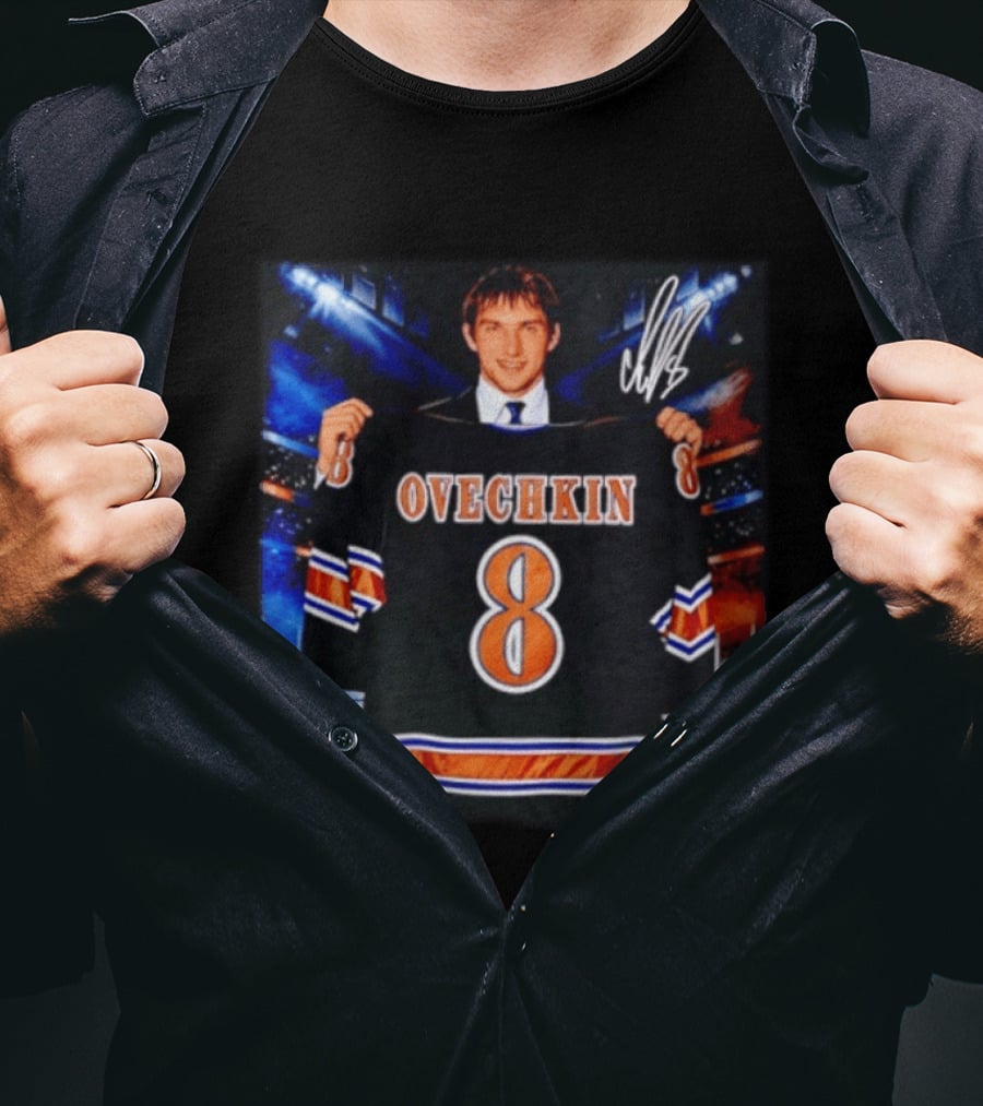 Ovechkin 8 Washington Capitals Rookie Jersey Signature T-Shirt