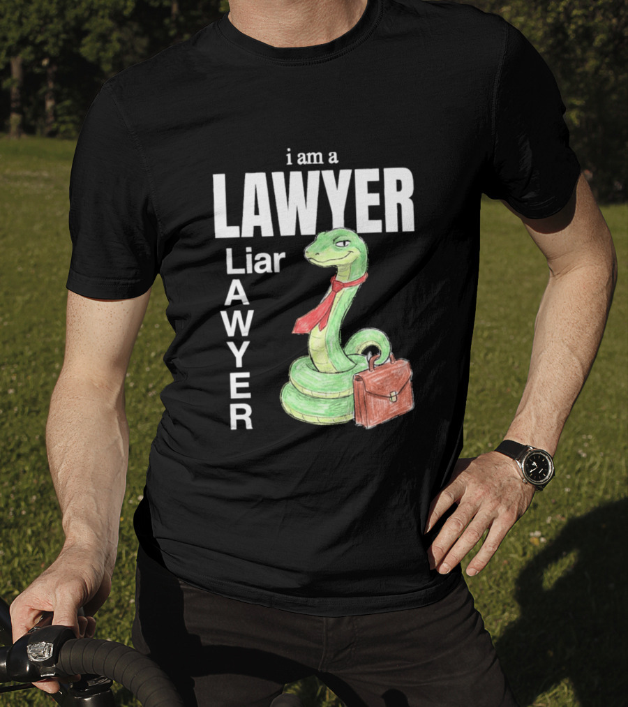 I Am A Lawyer Liar Awyer Snake Briefcase Legal Humor T-Shirt