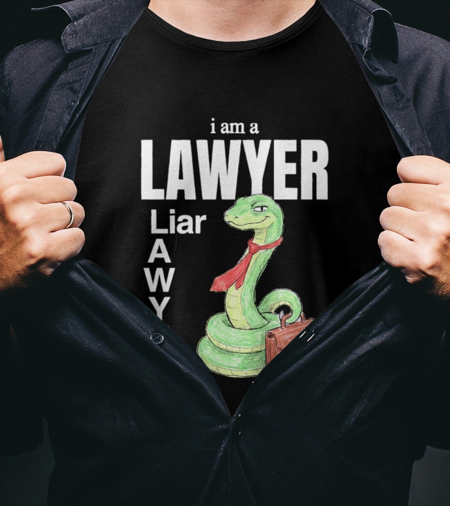 I Am A Lawyer Liar Awyer Snake Briefcase Legal Humor T-Shirt