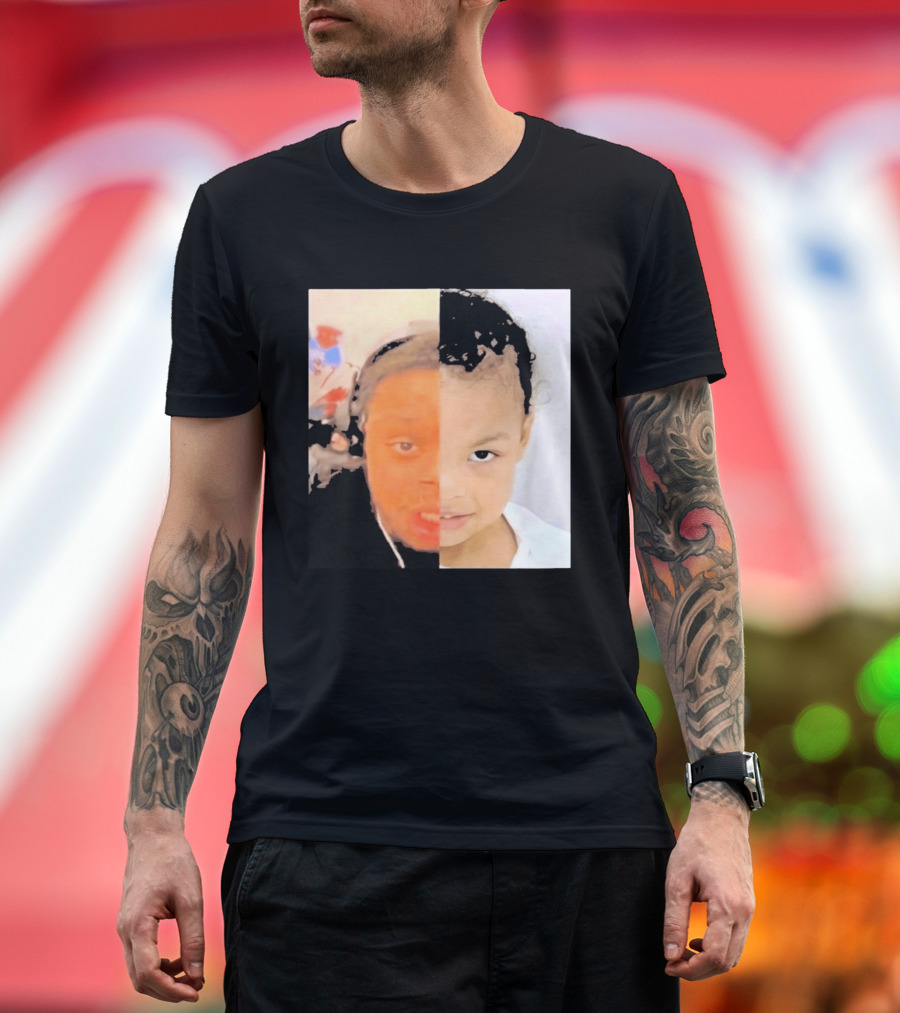 Chrisean Jr Cuffem Split Face Meme Viral Trend T-Shirt