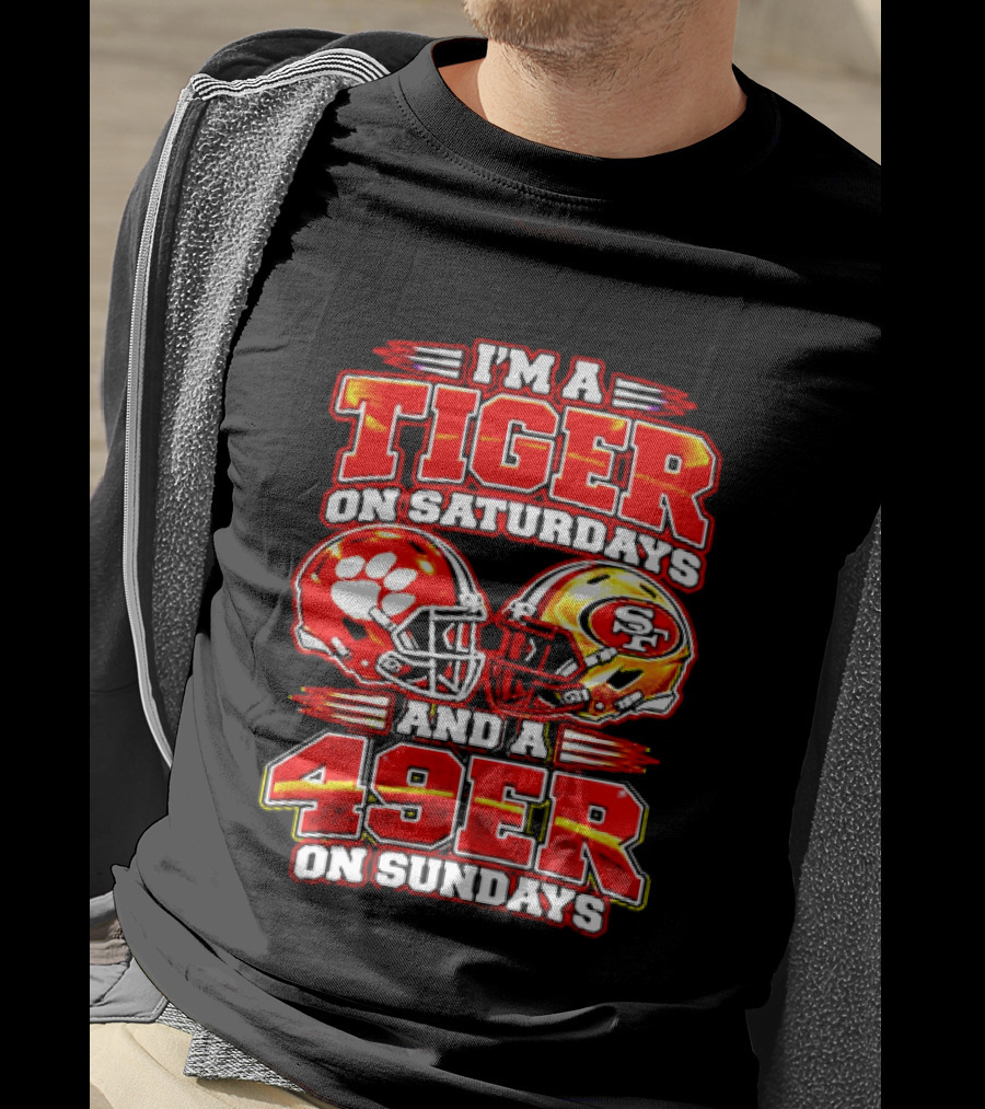 Clemson Tigers Saturdays 49ers Sundays Football Fans T-Shirt