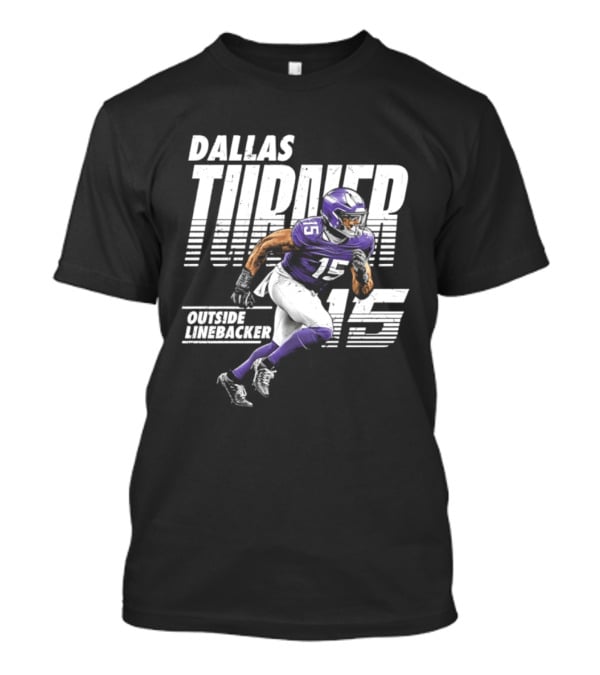 Dallas Turner 15 Minnesota Vikings Outside Linebacker T-Shirt
