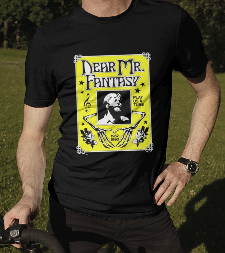 Dear Mr Fantasy Play Us A Tune 1952 1990 Skeleton Musician T-Shirt