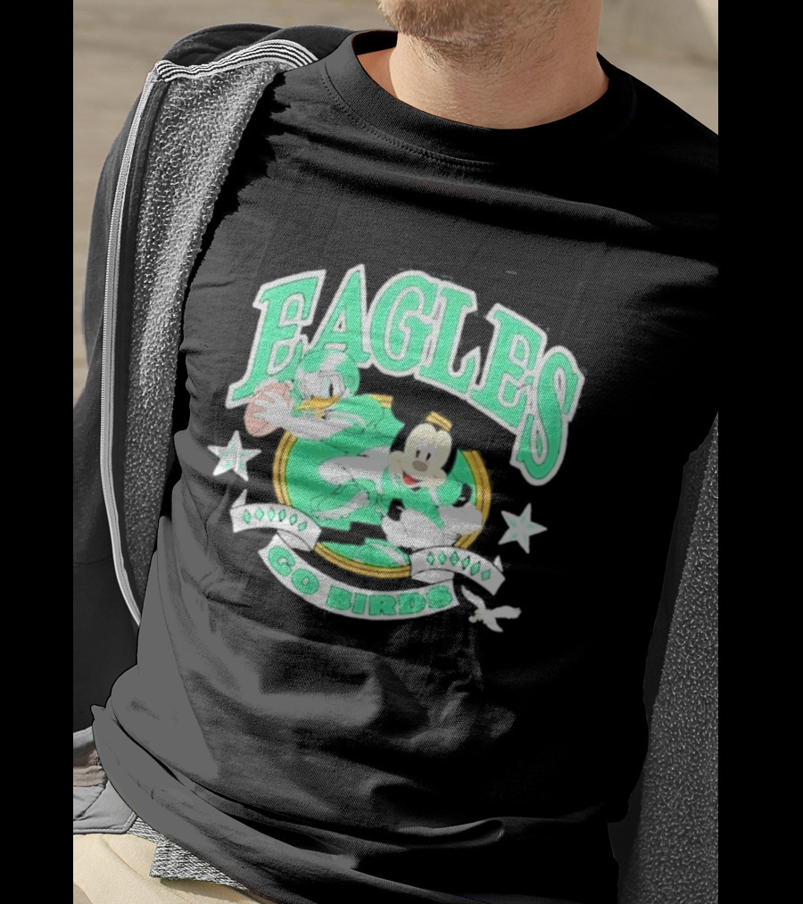 Eagles Go Birds Donald Duck Mickey Mouse Football Stars T-Shirt