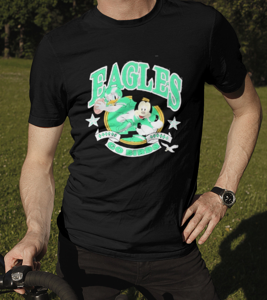 Eagles Go Birds Donald Duck Mickey Mouse Football Stars T-Shirt