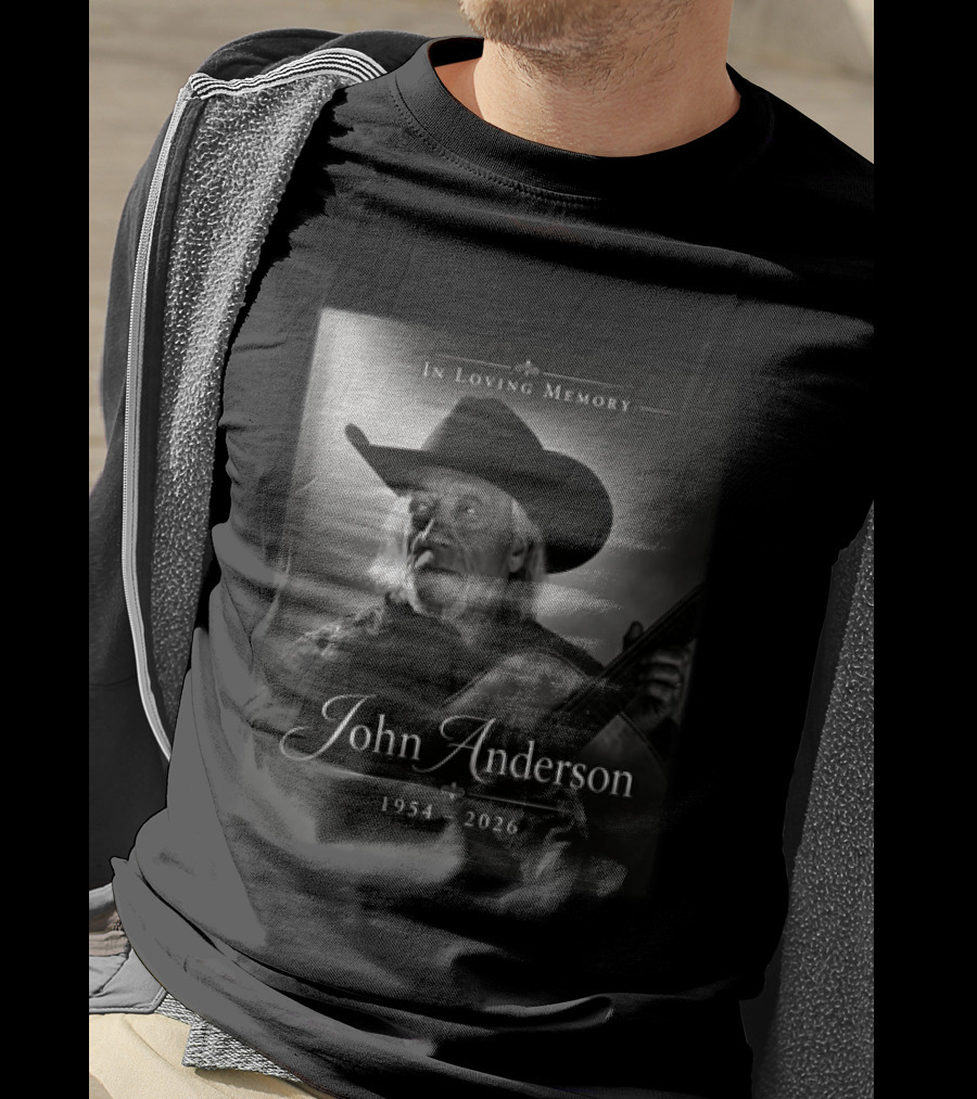 In Loving Memory John Anderson 1954 2026 Cowboy Hat Guitar T-Shirt
