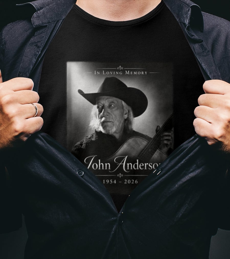 In Loving Memory John Anderson 1954 2026 Cowboy Hat Guitar T-Shirt