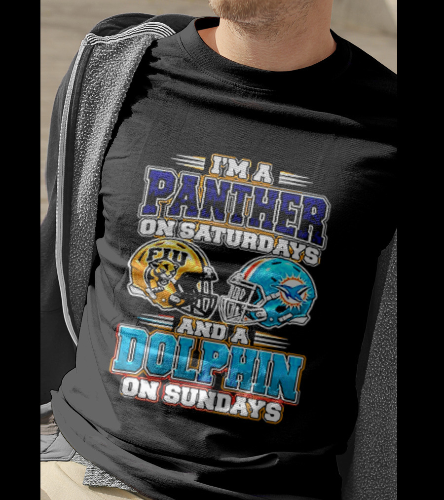 FIU Panthers Saturdays Miami Dolphins Sundays Football T-Shirt