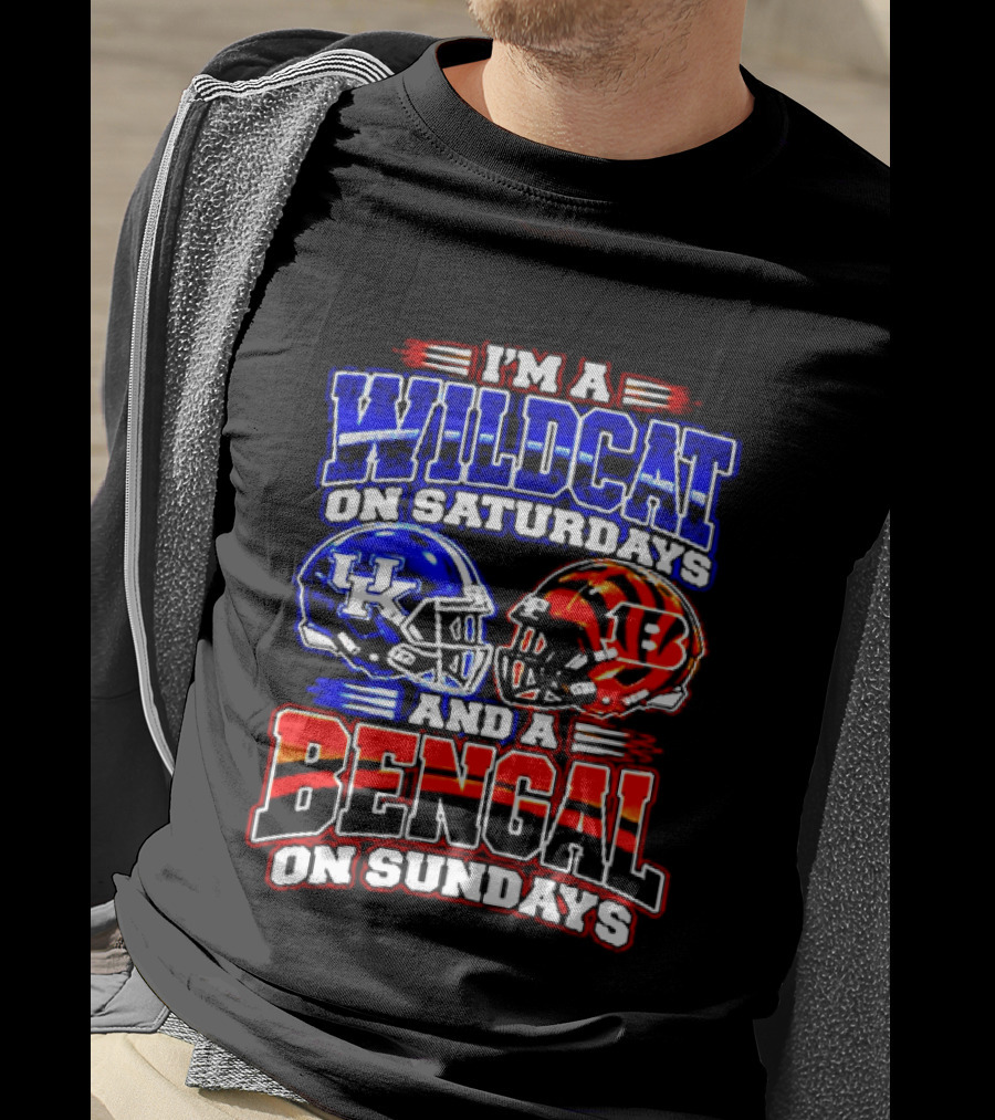 Wildcat On Saturdays Bengal On Sundays Football Fans T-Shirt