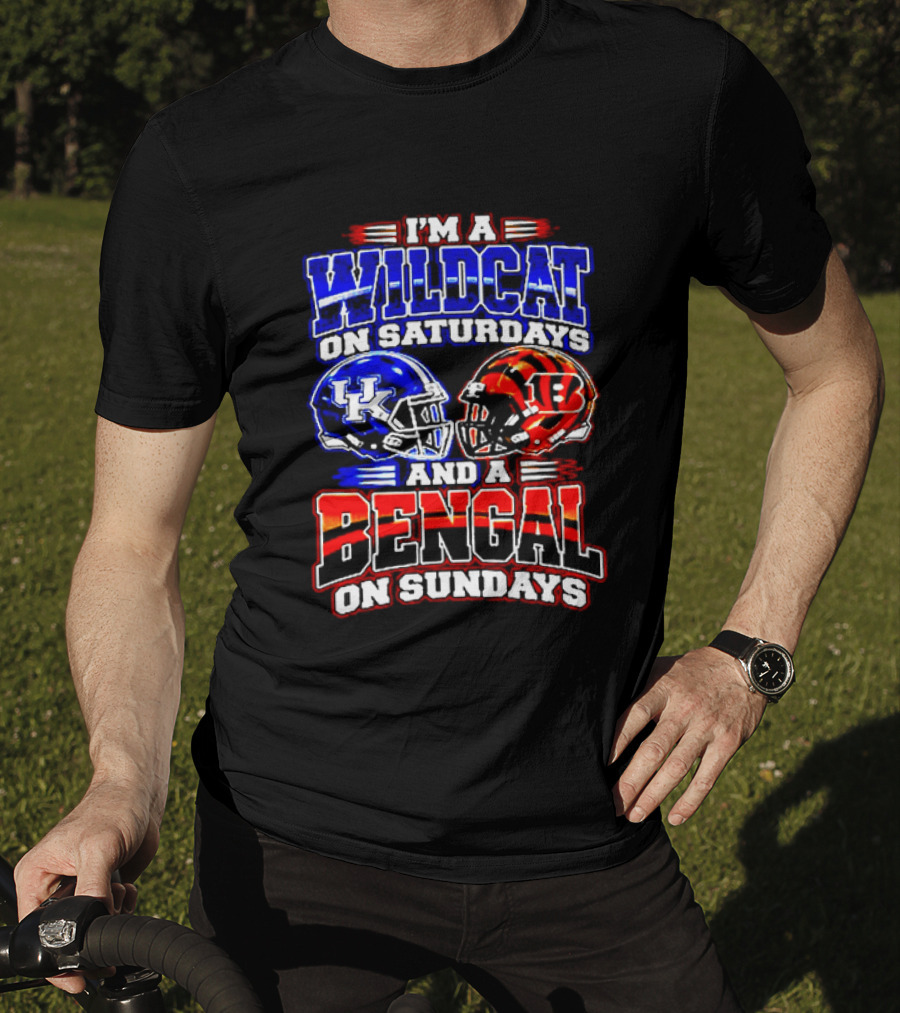 Wildcat On Saturdays Bengal On Sundays Football Fans T-Shirt