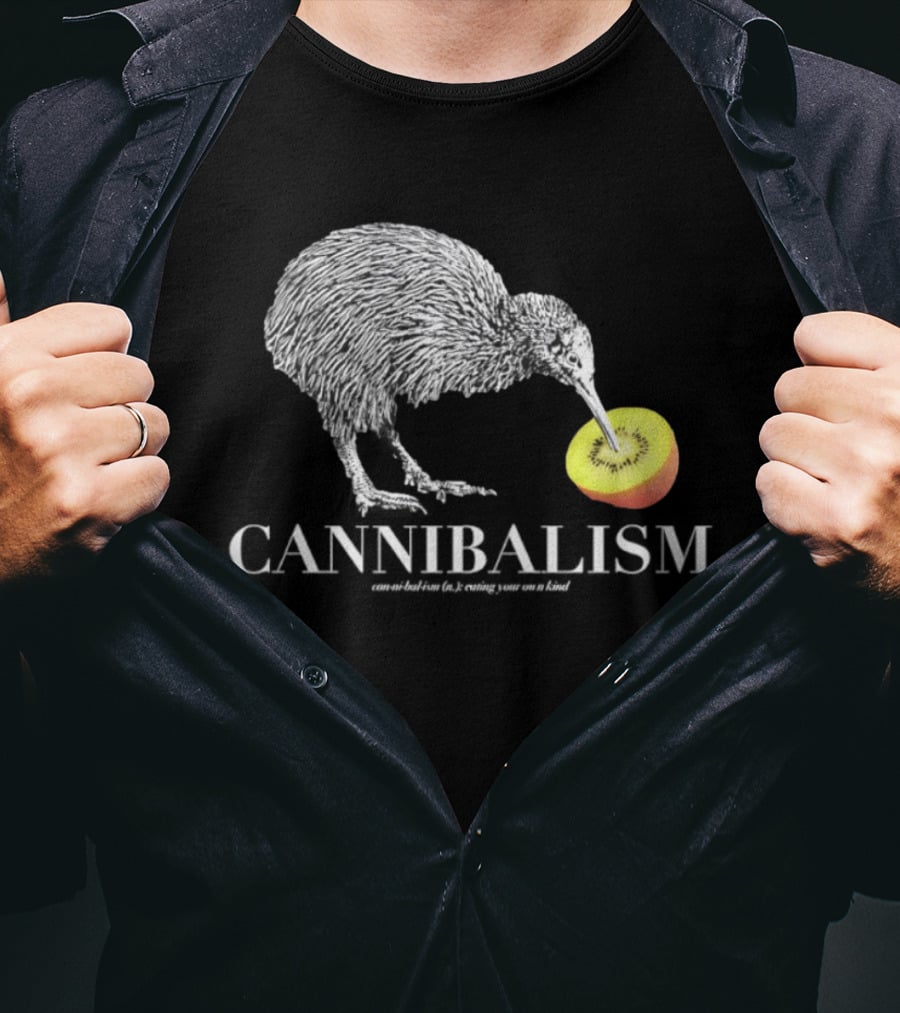 Kiwi Bird Eating Kiwi Fruit Cannibalism T-Shirt