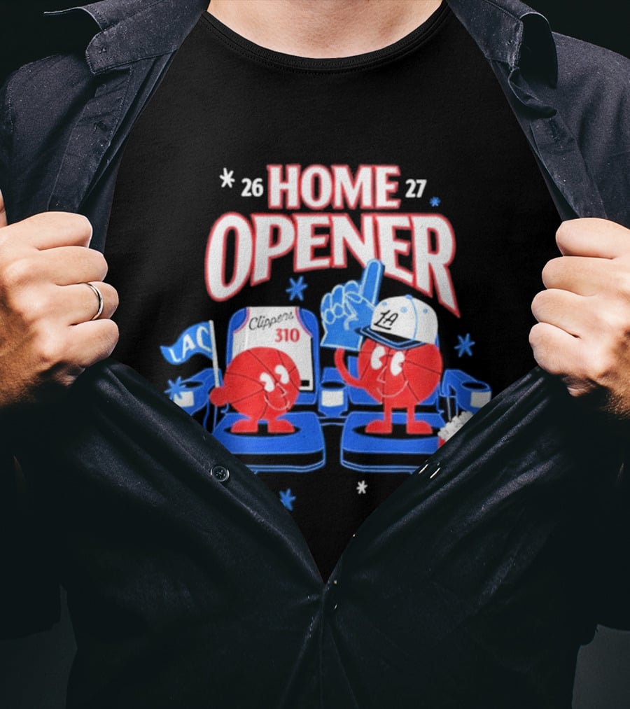 LA Clippers 26 27 Home Opener 310 Jersey LAC Characters Popcorn T-Shirt