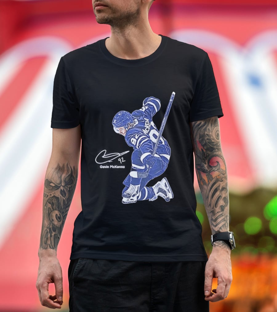 Gavin McKenna 98 Toronto Maple Leafs Pose Signature T-Shirt