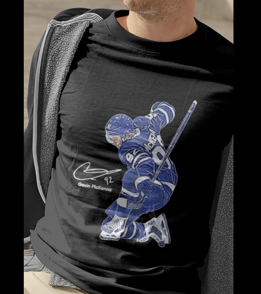 Gavin McKenna 98 Toronto Maple Leafs Pose Signature T-Shirt
