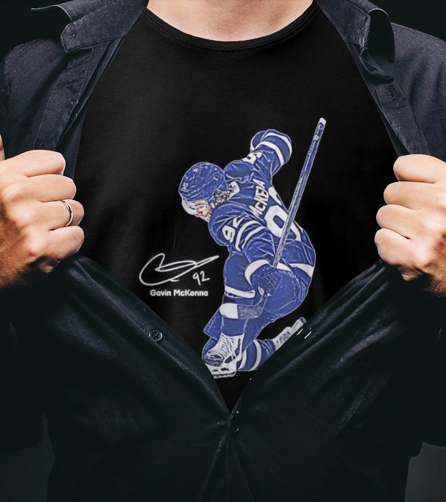 Gavin McKenna 98 Toronto Maple Leafs Pose Signature T-Shirt