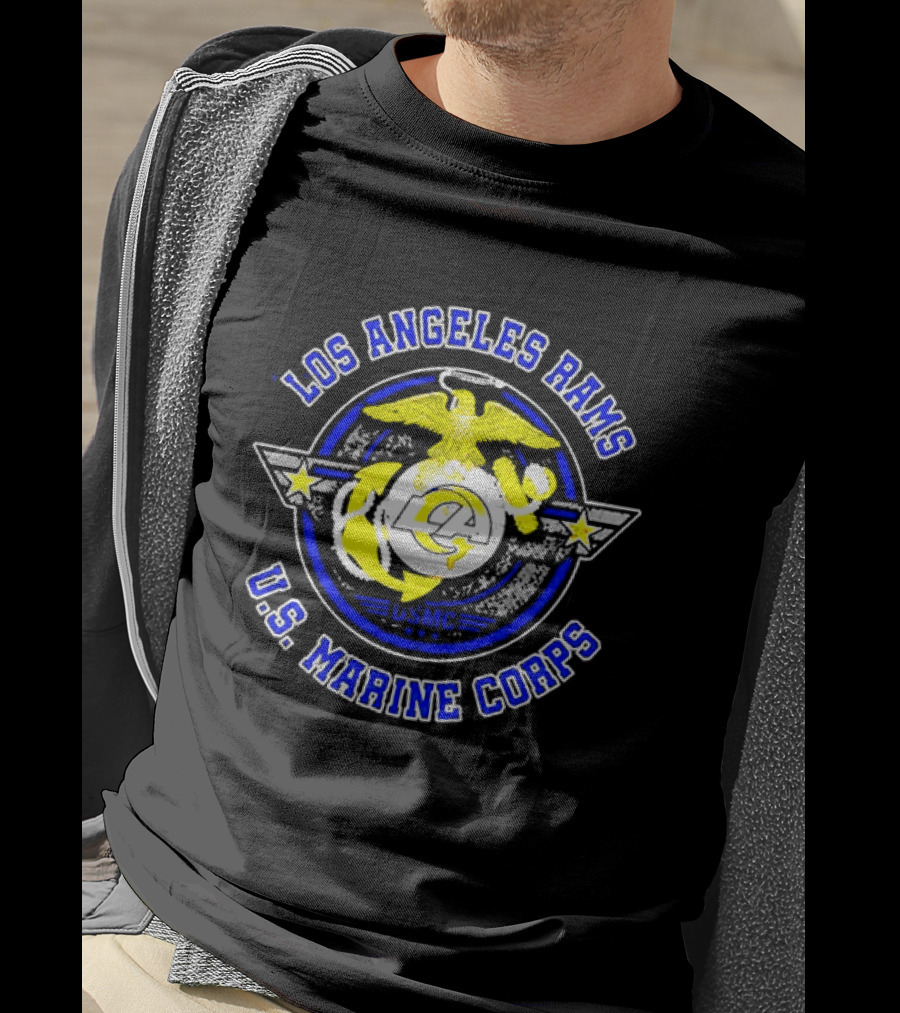 Los Angeles Rams US Marine Corps Military Pride T-Shirt