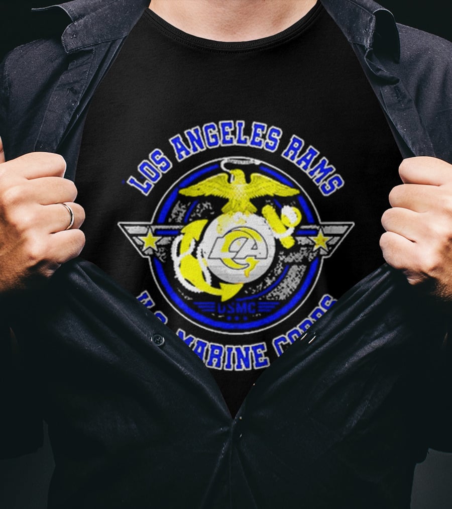 Los Angeles Rams US Marine Corps Military Pride T-Shirt