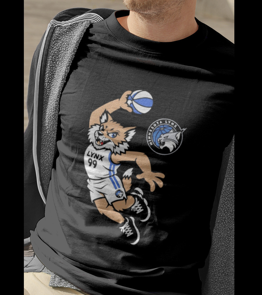 Minnesota Lynx 2026 Prowl Team Mascot Dunking Basketball T-Shirt