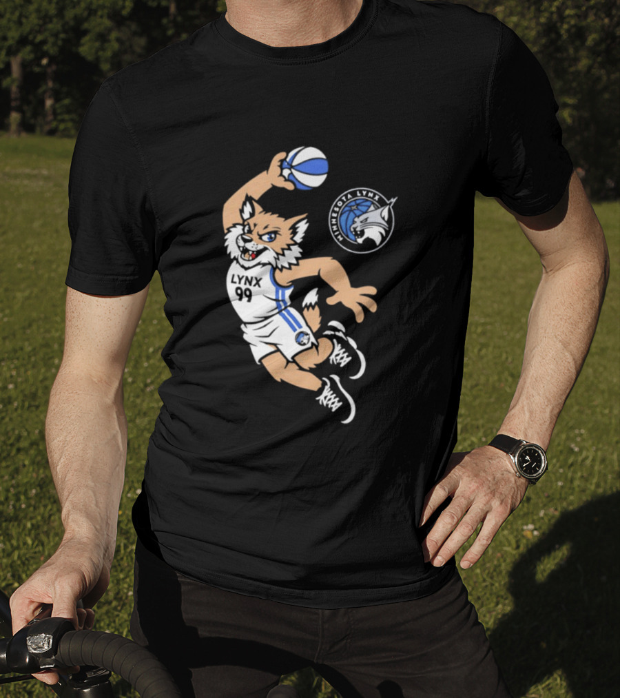 Minnesota Lynx 2026 Prowl Team Mascot Dunking Basketball T-Shirt
